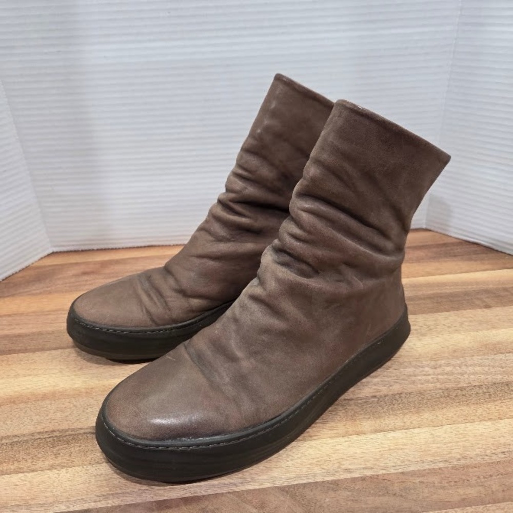 The Last Conspiracy Back Zip Boots Women's 39 Taupe Leather Slouchy Ankle Boot
